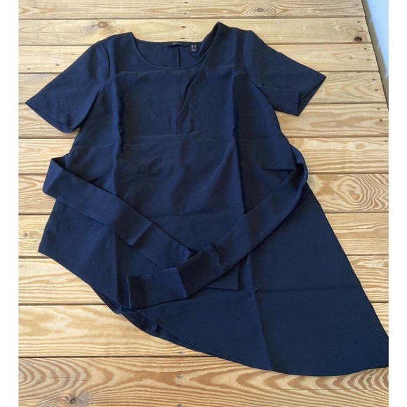 G.I.L.I. Tops - NEW G.I.L.I. Asymmetric Hem Blouse Size Medium Women’s Black Tie Waist